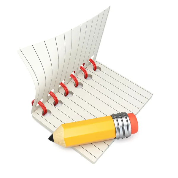 Notepad and pencil — Stock Photo, Image