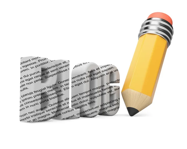 Pencil and blog word.  Blogging concept — Stock Photo, Image