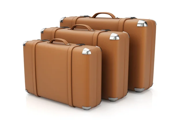 Group of leather suitcases — Stock Photo, Image