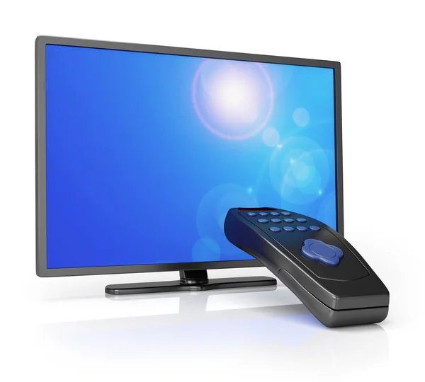 TV met afstandsbediening — Stockfoto