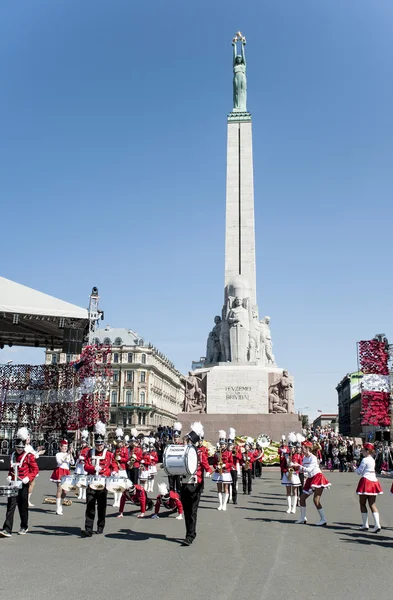 Performance of children's brass bands of Latvia. — Stock Photo, Image