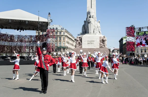 Utförandet av barnens brass band i Lettland — Stockfoto