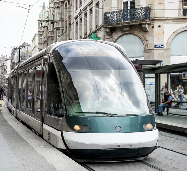Evropa Francie Tramvají Ulici Města Štrasburk — Stock fotografie