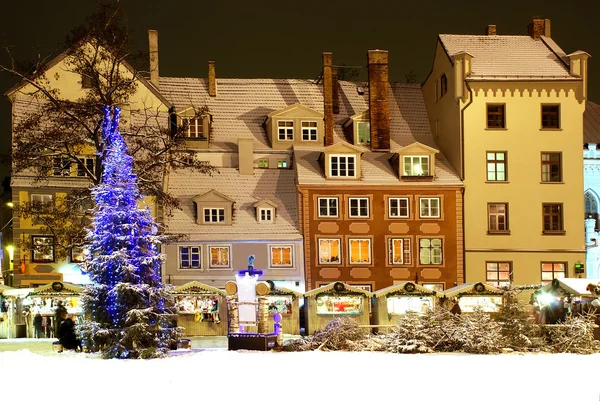 Riga, área de livu e casa no Natal . — Fotografia de Stock