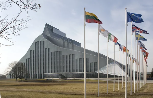 Lettland, Riga. der Bau der Nationalbibliothek — Stockfoto