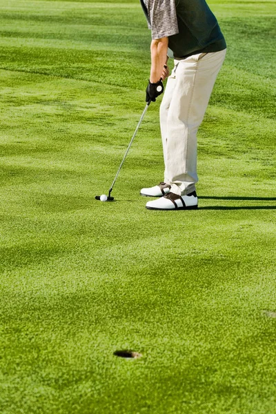 Foto Golfista Macho Poniendo Para Birdie —  Fotos de Stock