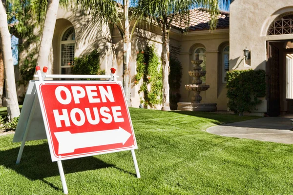 Open House Sign in Front Yard