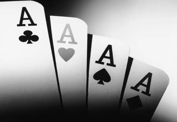 Black White Photo Four Aces — Stock Photo, Image