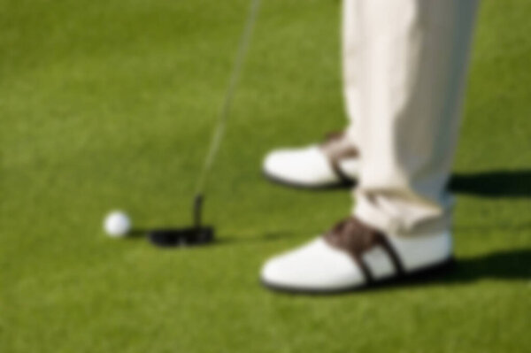 Golfer Preparing Putt Par Stock Image