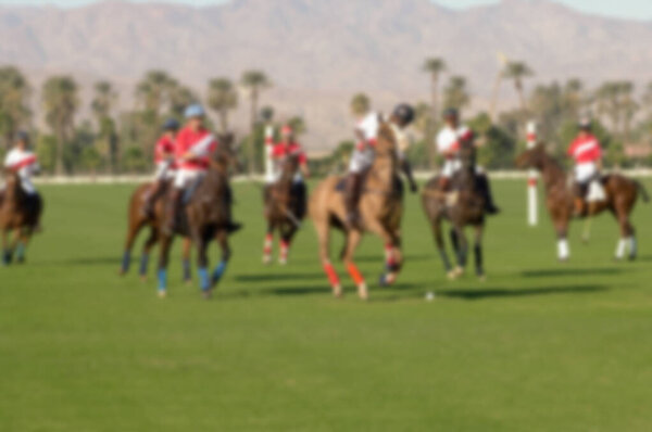 Blurred Photo Players Playing Match Polo Field Stock Photo