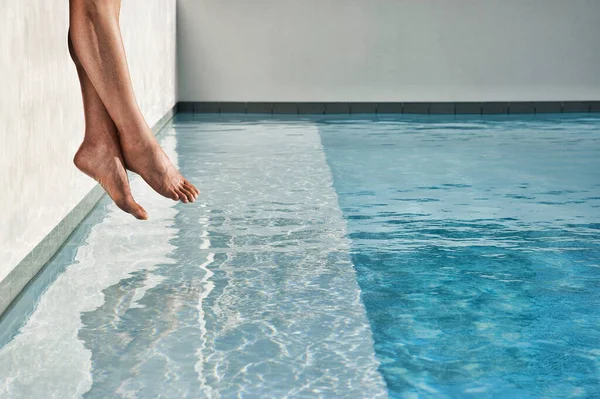 Cropped Photo Legs Swimming Pool — Stock Photo, Image