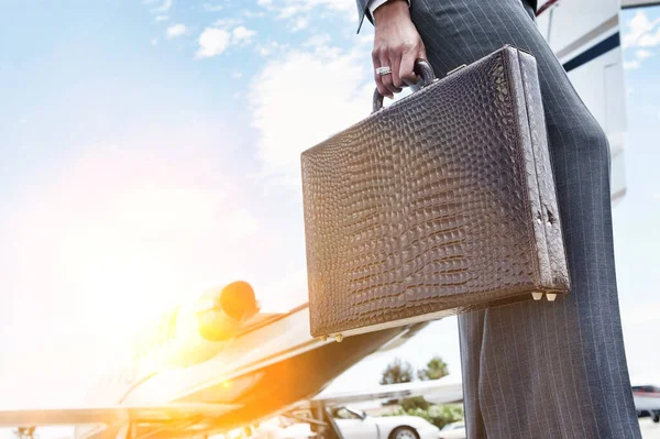 Portrait Business Woman Holding Briefcase — Stock Photo, Image