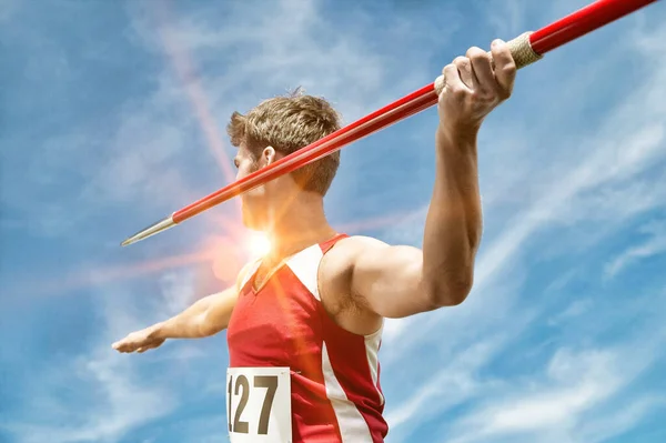 Portrait Male Javelin Thrower — Stock Photo, Image