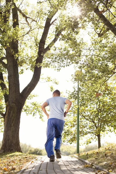 Człowiek jogging w parku — Zdjęcie stockowe