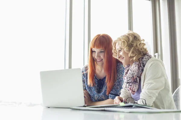 Kvinnliga företagare använder laptop — Stockfoto