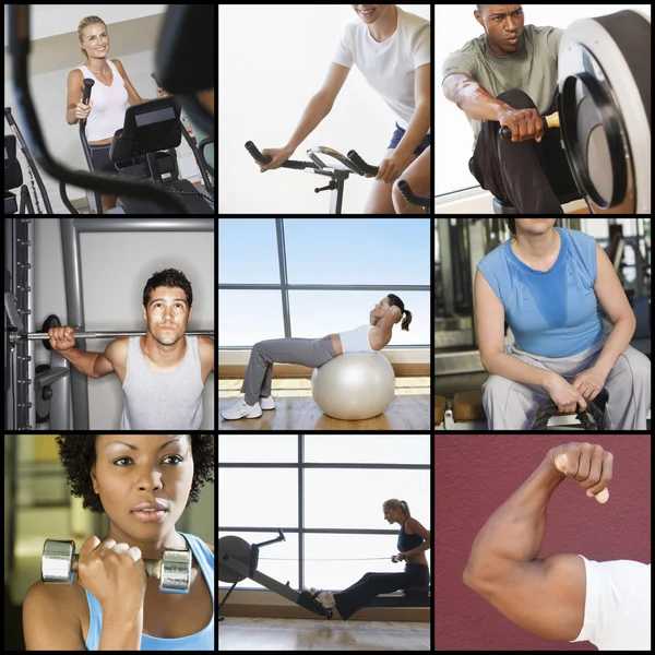 Gente haciendo ejercicio en el gimnasio —  Fotos de Stock