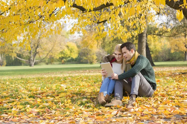 Couple using tablet PC — Stock Photo, Image