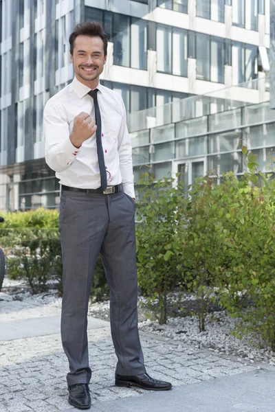 Businessman standing  outside office — Stock Photo, Image