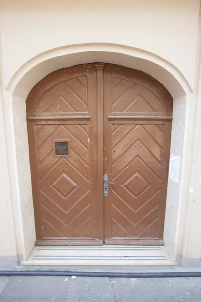 Porta di legno di casa — Foto Stock