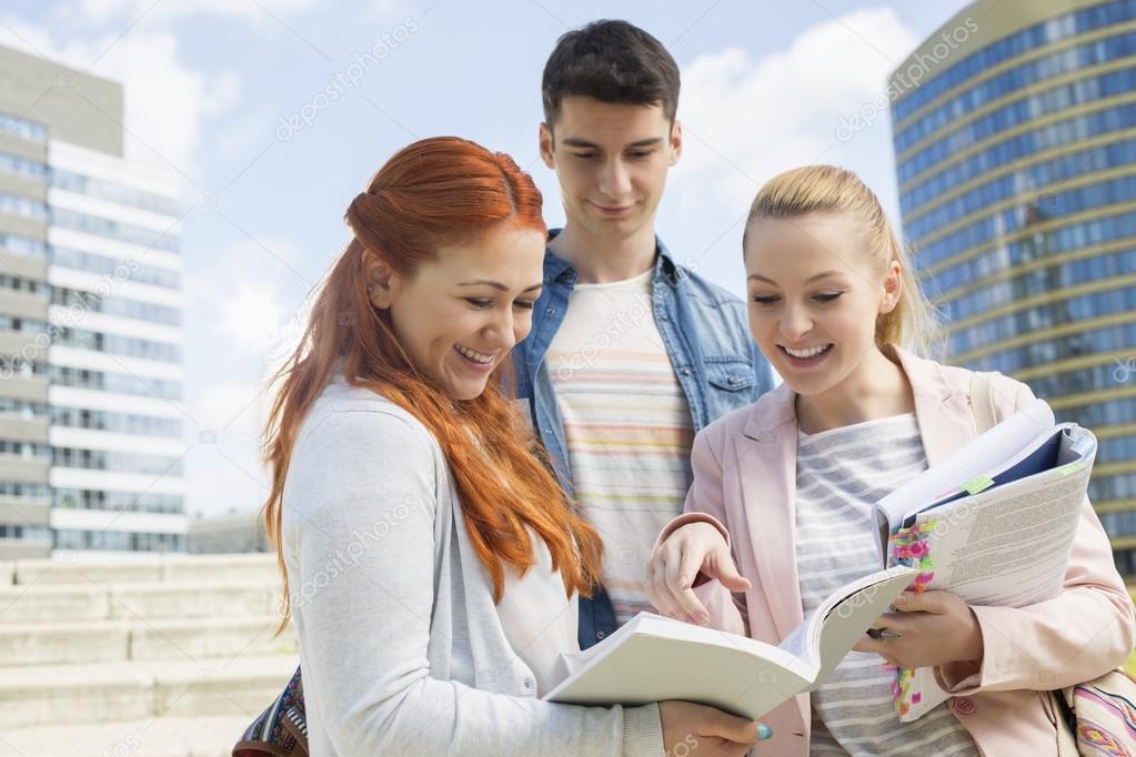 students studying outdoors