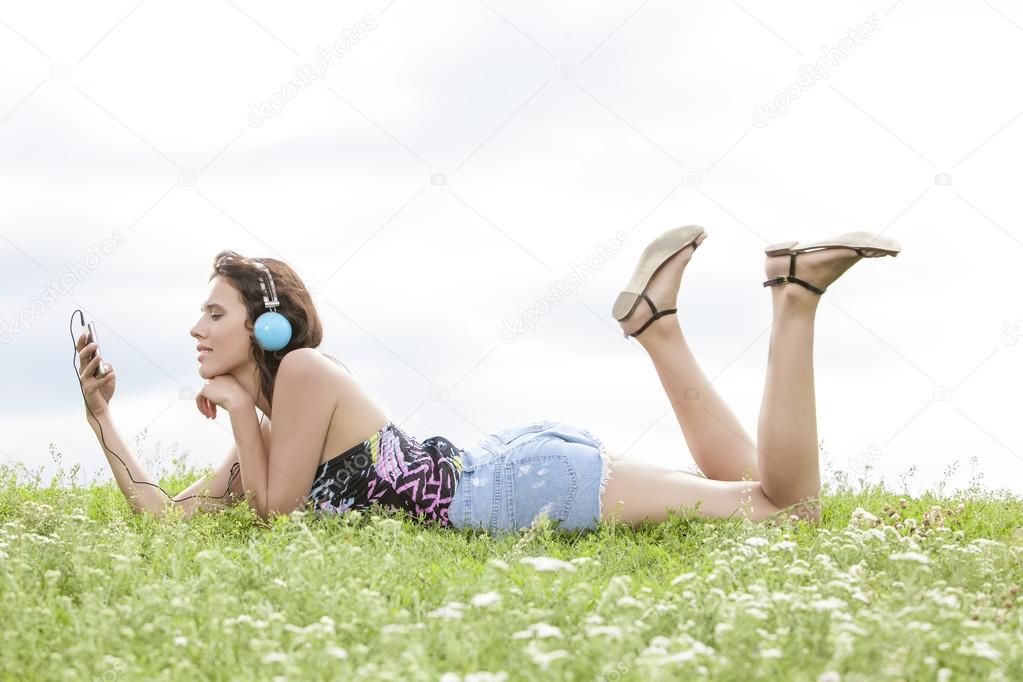 Woman listening to music