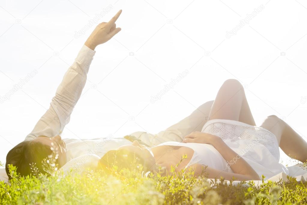 Man lying with girlfriend