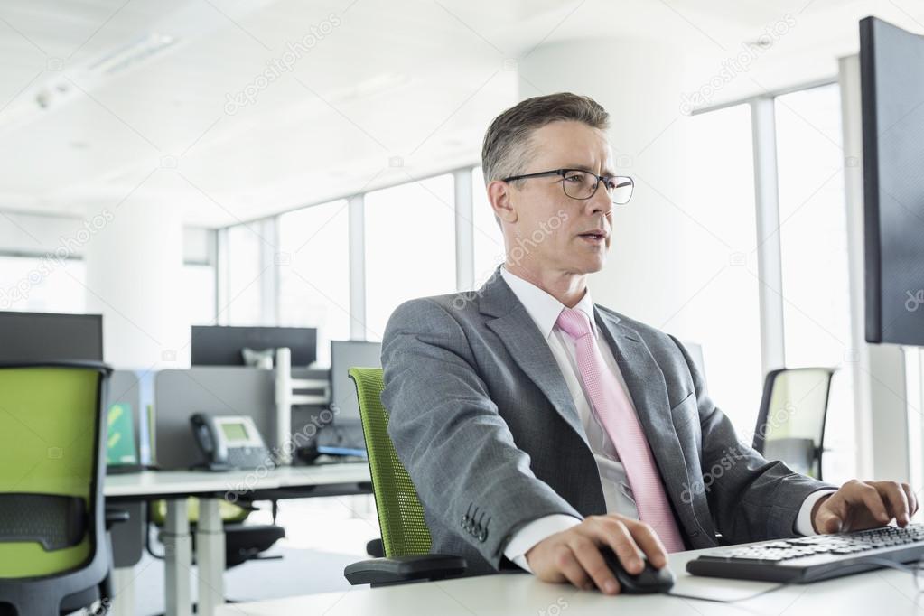 Businessman working on computer