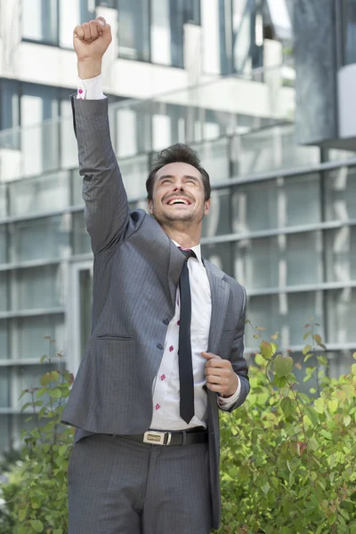 Businessman celebrating success — Stock Photo, Image