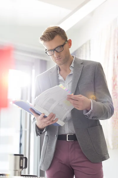 Empresario leyendo archivo — Foto de Stock