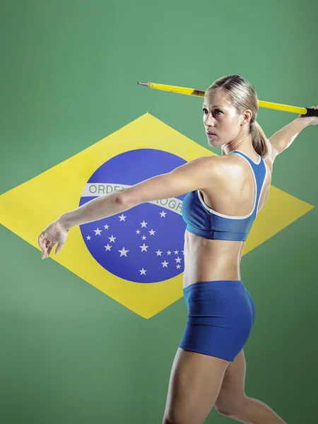Athlete Preparing To Throw Javelin — Stock Photo, Image