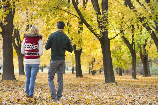 Casal andando no parque — Fotografia de Stock