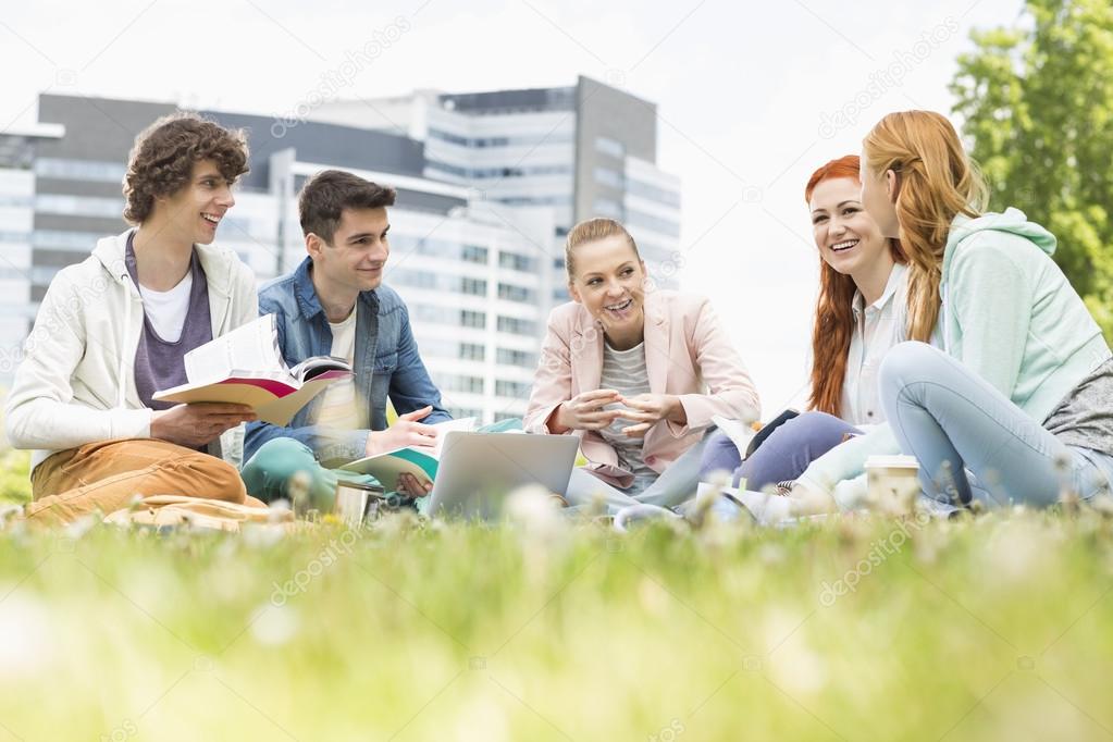 Students studying together