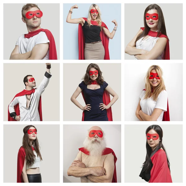 Collage people wearing costumes — Stock Photo, Image