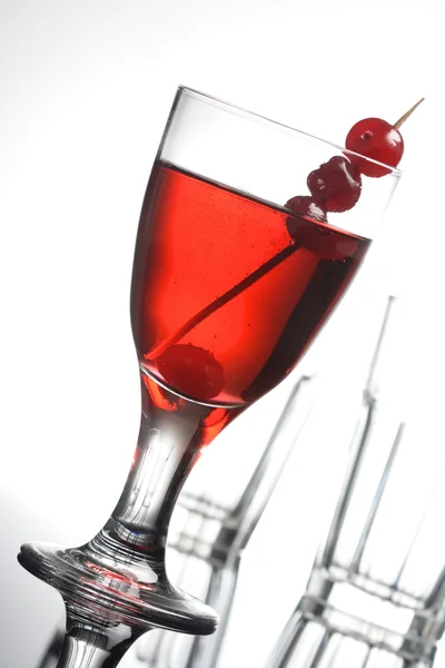 Red drink in glass — Stock Photo, Image