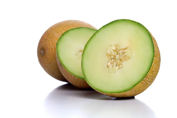 Zwei Hälften Melone — Stockfoto