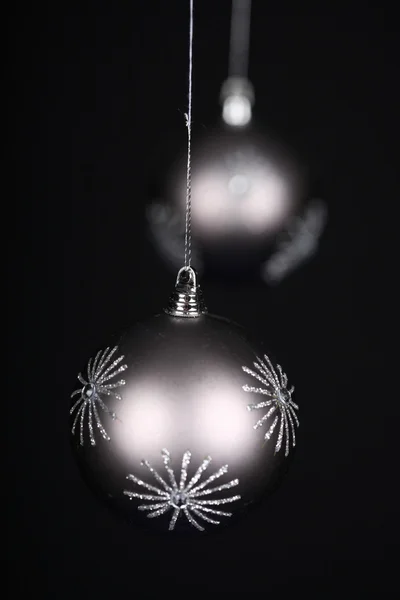 Silver Christmass baubles — Stock Photo, Image