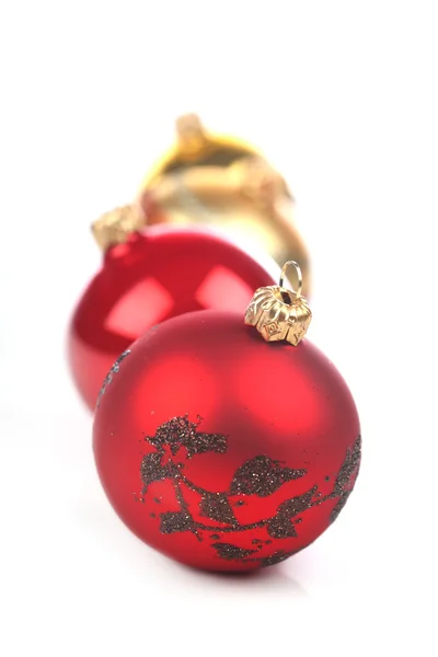 Rote Christbaumkugeln — Stockfoto