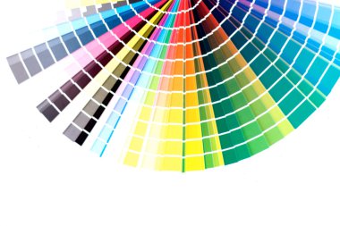 Beyaz arka plan üzerinde renkli Pantone