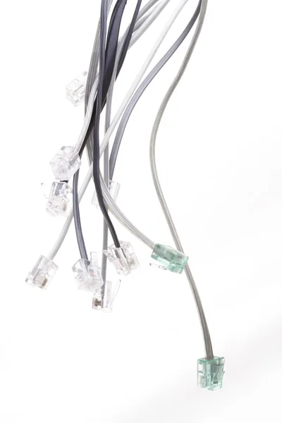 Beyaz ang gri ağ kabloları — Stok fotoğraf