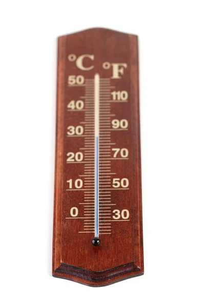 Brown wooden Thermometer — Stock Photo, Image