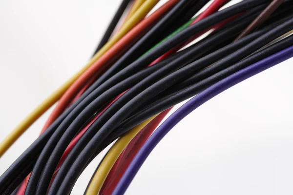 Barevné počítačové kabely — Stock fotografie