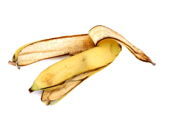 Piel de plátano sobre blanco —  Fotos de Stock