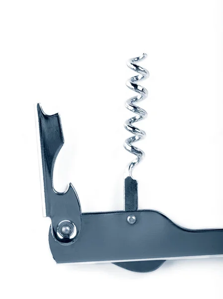 New silver corkscrew — Stock Photo, Image