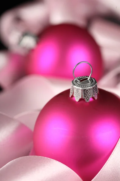 Pink Christmass baubles — Stock Photo, Image