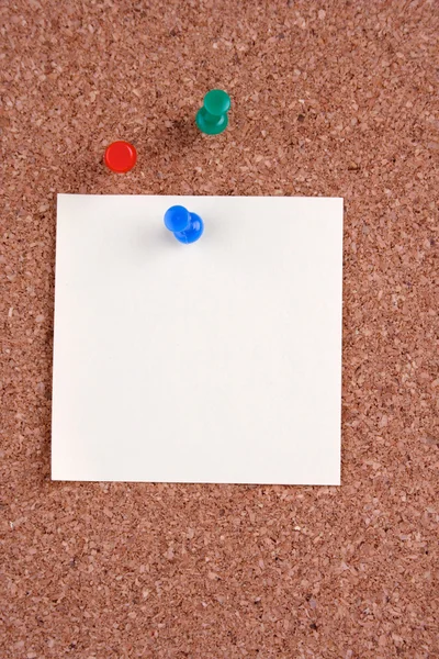 Cork board with note — Stock Photo, Image