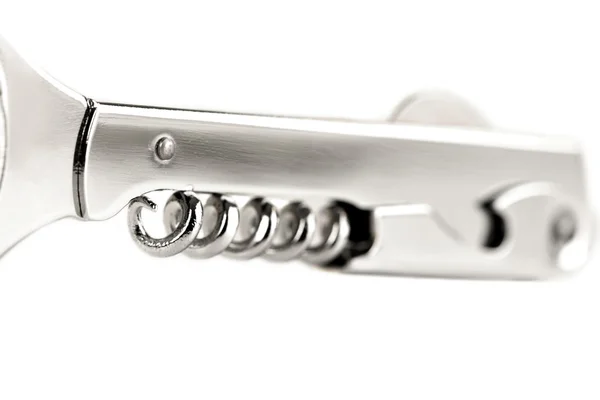 New silver corkscrew — Stock Photo, Image