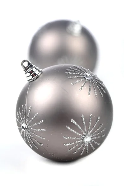 Gümüş Sunni Noel baubles — Stok fotoğraf