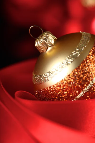 Golden Christmass bauble — Stock Photo, Image