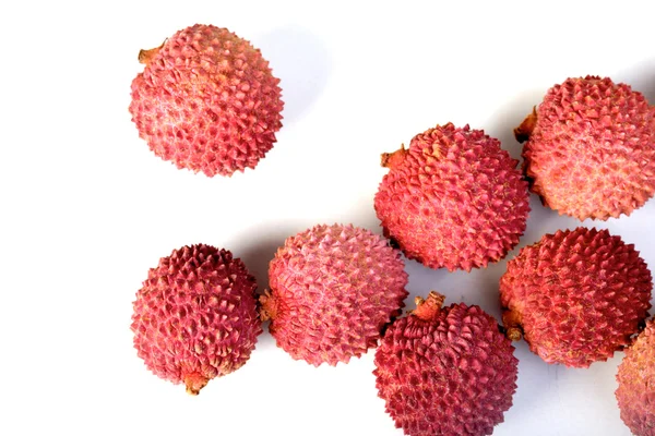 Lychees maduros rosa — Fotografia de Stock