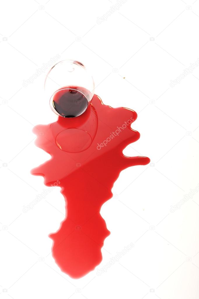 Wine stain and glass
